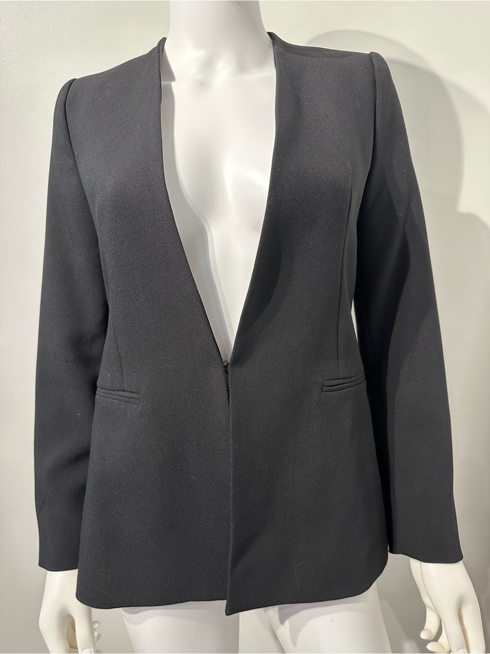 Zara Basic Black Open Front Blazer – Size S